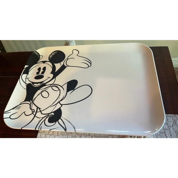 Zak! Melamine Mickey Mouse black and white platter tray - Picture 1 of 6